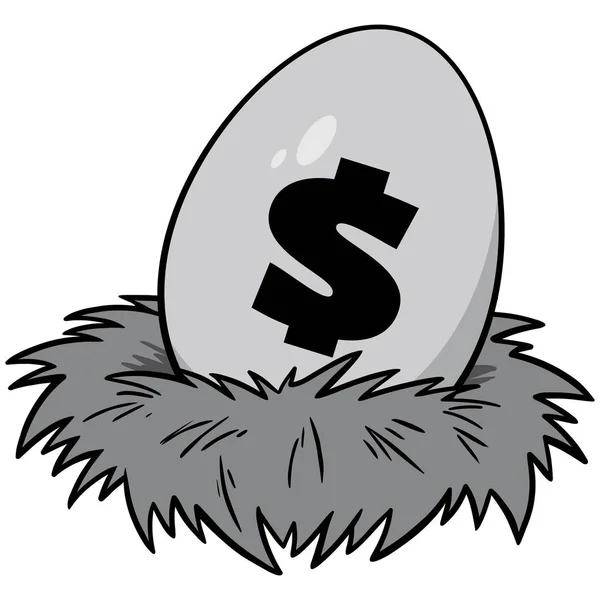 Nest Egg Illustration Cartoon Illustration Nest Egg Concept — Stock Vector