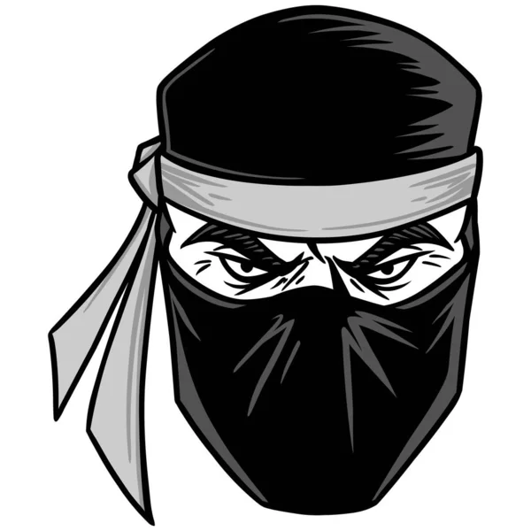 Ninja Illustration Eine Zeichentrickillustration Eines Ninjas — Stockvektor