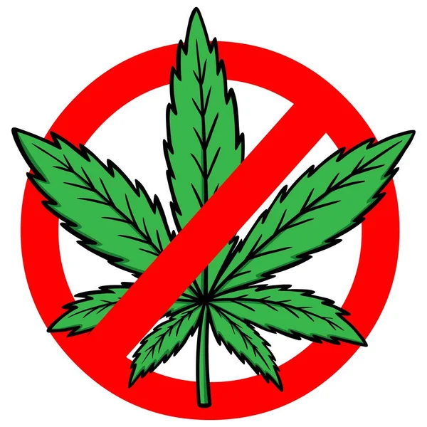 无毒品 无毒品标志的卡通插图 — 图库矢量图片