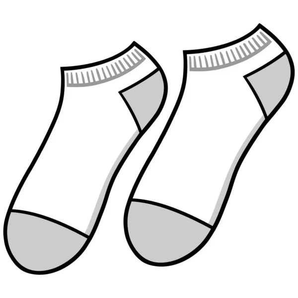 Žádné Zobrazit Ponožky Kreslená Ilustrace Dvojice Zobrazovat Ponožky — Stockový vektor