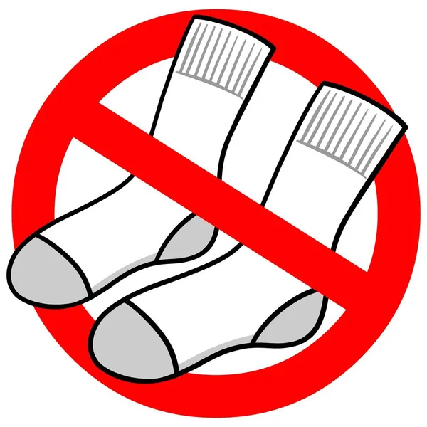 Žádné Ponožky Kreslený Obrázek Znaku Socks — Stockový vektor