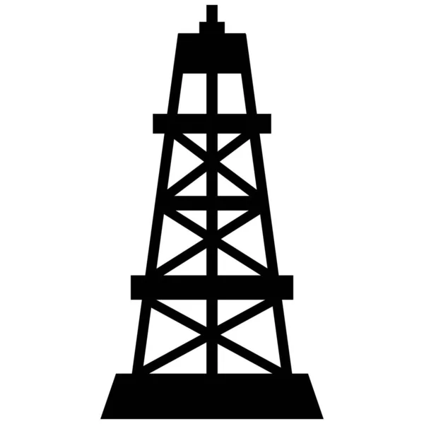 Petrol Rig Icon Bir Petrol Kulesi Bir Karikatür Illüstrasyon — Stok Vektör