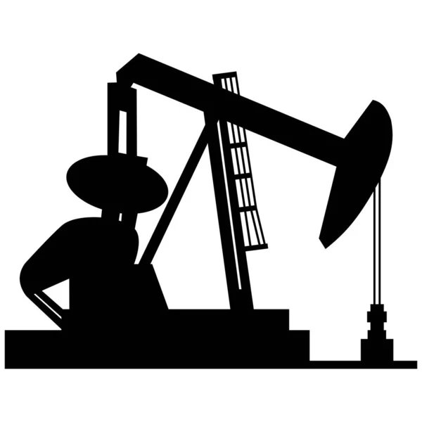 石油钻机 石油钻机的卡通插图 — 图库矢量图片