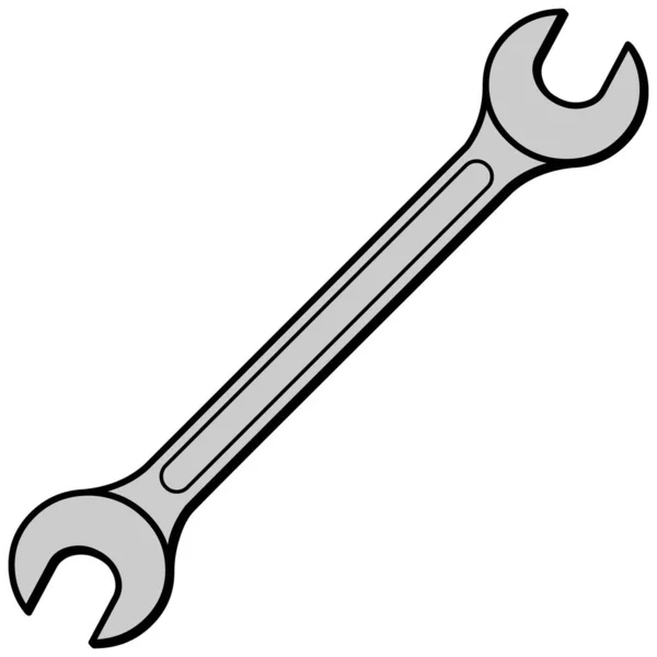 Otevřít Ukončený Klíč Kreslená Ukázka Otevřeného Klíče — Stockový vektor