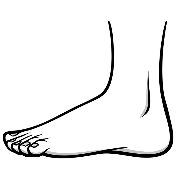 Utanför Foot Illustration Tecknad Illustration Utsidan Foten — Stock vektor