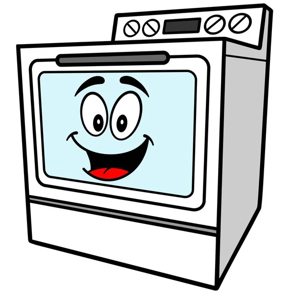 Oven Mascotte Een Cartoon Illustratie Van Een Oven Mascotte — Stockvector