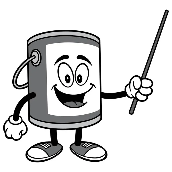 油漆桶与指针棒Illusofon 油漆桶吉祥物的卡通插图 — 图库矢量图片