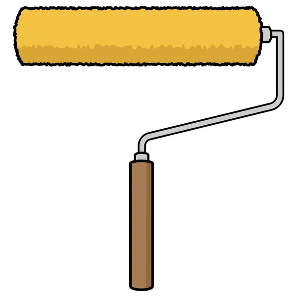 Paint Roller Tecknad Illustration Färg Rulle — Stock vektor