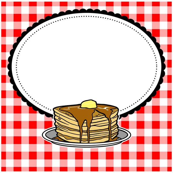 Invito Alla Festa Dei Pancake Illustrazione Del Cartone Animato Invito — Vettoriale Stock