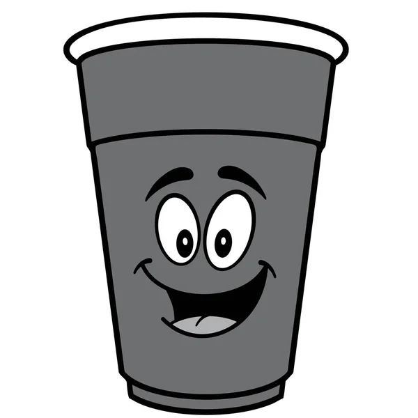 Mascotte Party Cup Cartone Animato Illustrazione Una Mascotte Party Cup — Vettoriale Stock