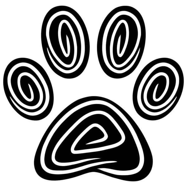 Paw Print Abstract Tecknad Illustration Paw Print — Stock vektor