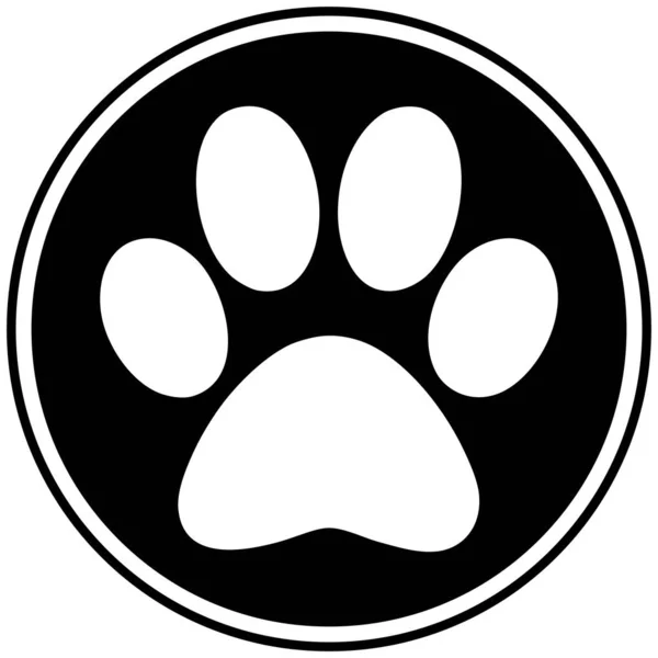 Paw Print Symbol Tecknad Illustration Paw Utskriftsikon — Stock vektor