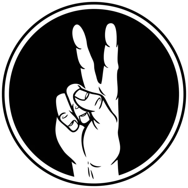 Peace Sign Eine Karikatur Eines Friedenszeichens — Stockvektor