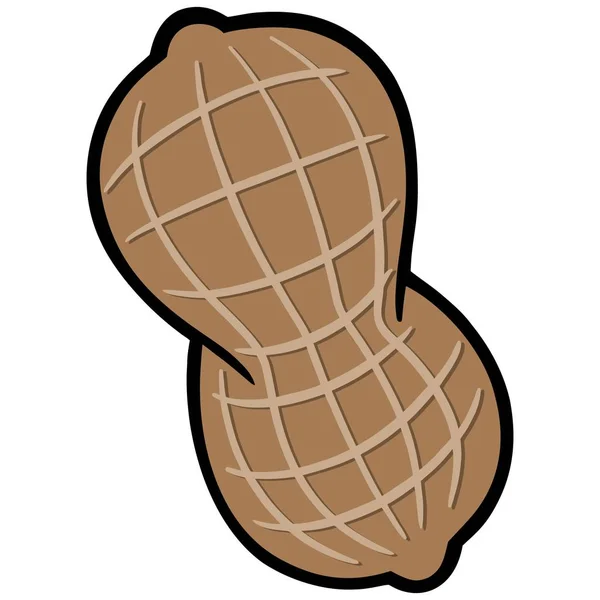 Peanut Icon Une Illustration Dessin Animé Une Cacahuète — Image vectorielle