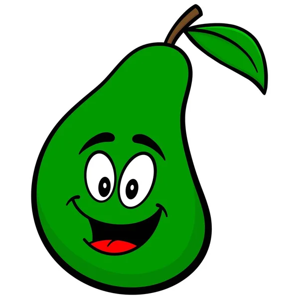 Pear Mascot Tecknad Illustration Päron Maskot — Stock vektor