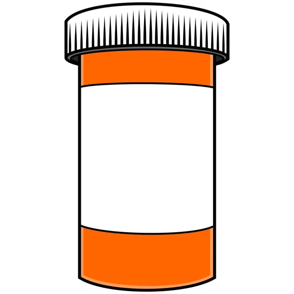 Tablettenflasche Eine Karikatur Einer Tablettenflasche — Stockvektor