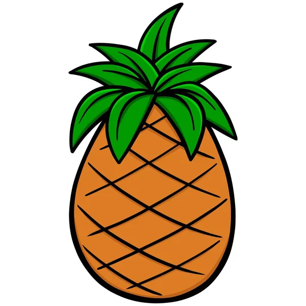 Ananas Cartone Animato Illustrazione Ananas — Vettoriale Stock
