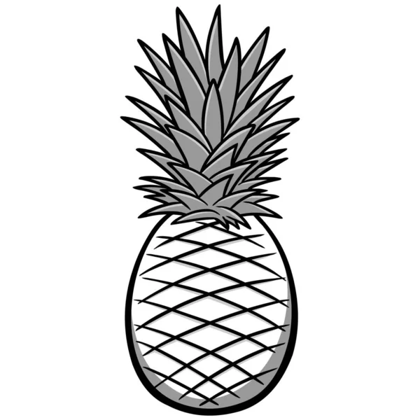 Ananas Une Illustration Dessin Animé Ananas — Image vectorielle