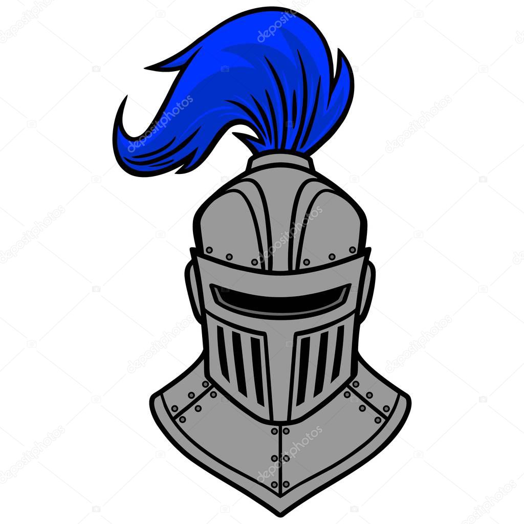 Knight Front View - A cartoon illustration of a Knight.
