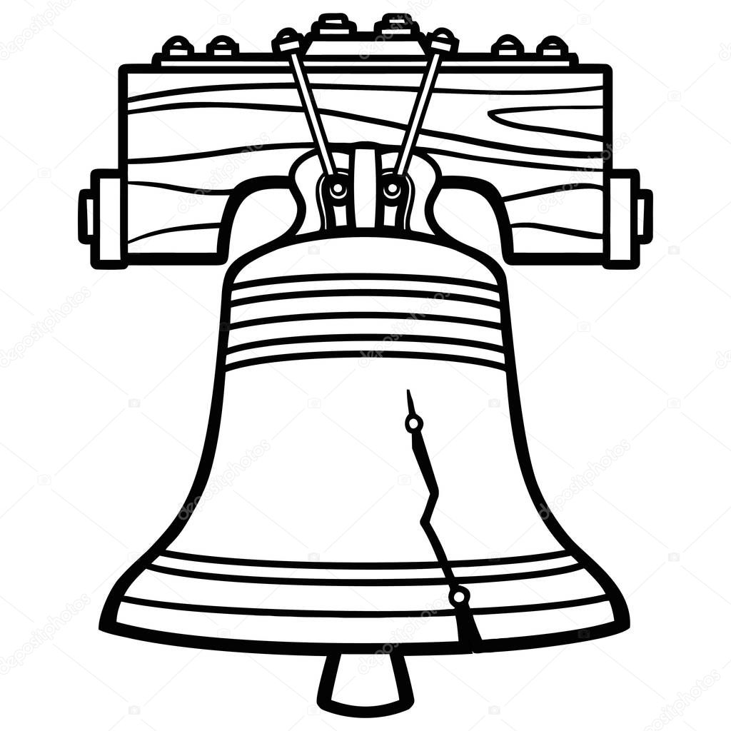 Liberty Bell Illustration - A cartoon illustration of a Liberty Bell.