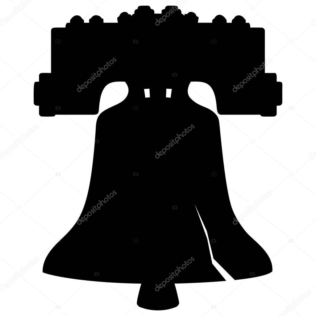 Liberty Bell Silhouette - A cartoon illustration of a Liberty Bell.