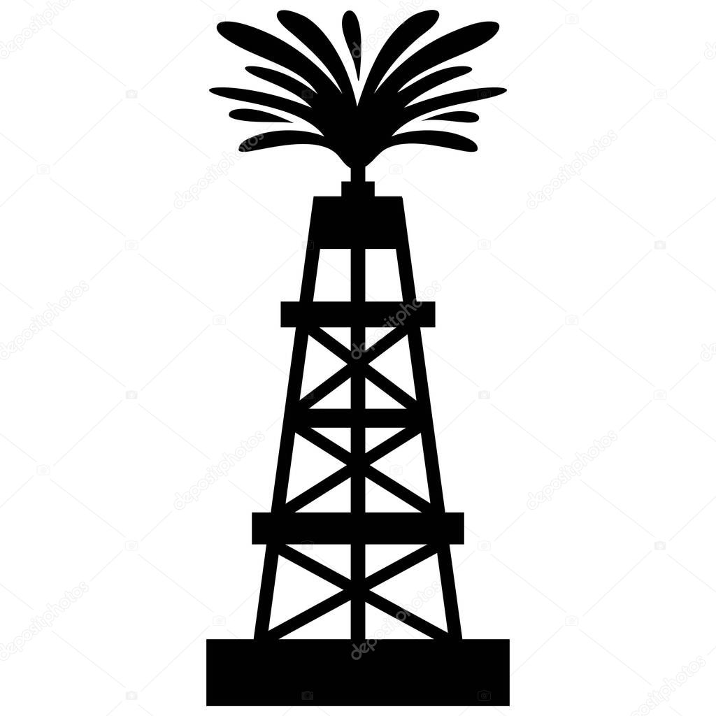 Oil Gusher - A cartoon illustration of a Oil Rig.
