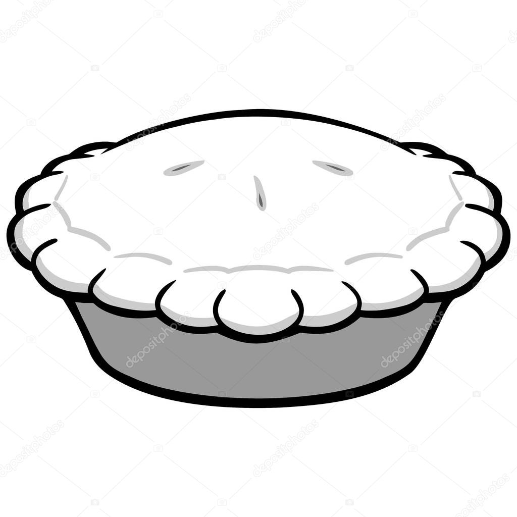 Pie Illustration - A cartoon illustration of a homemade Pie.