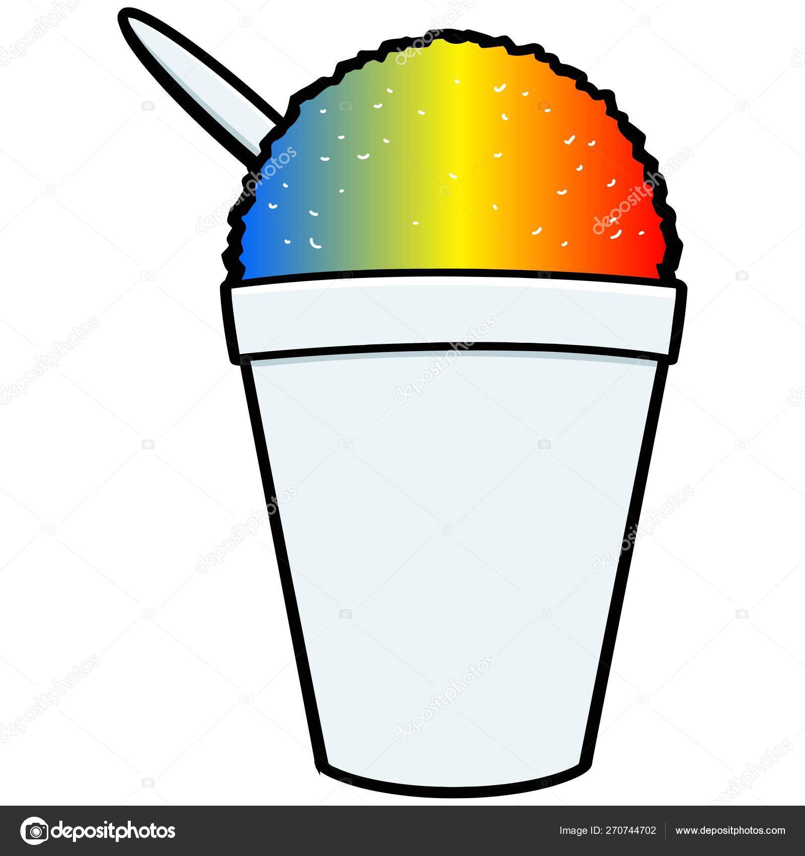 Shaved Ice Icon Cartoon Illustration Shaved Ice Mascot — Stock Vector