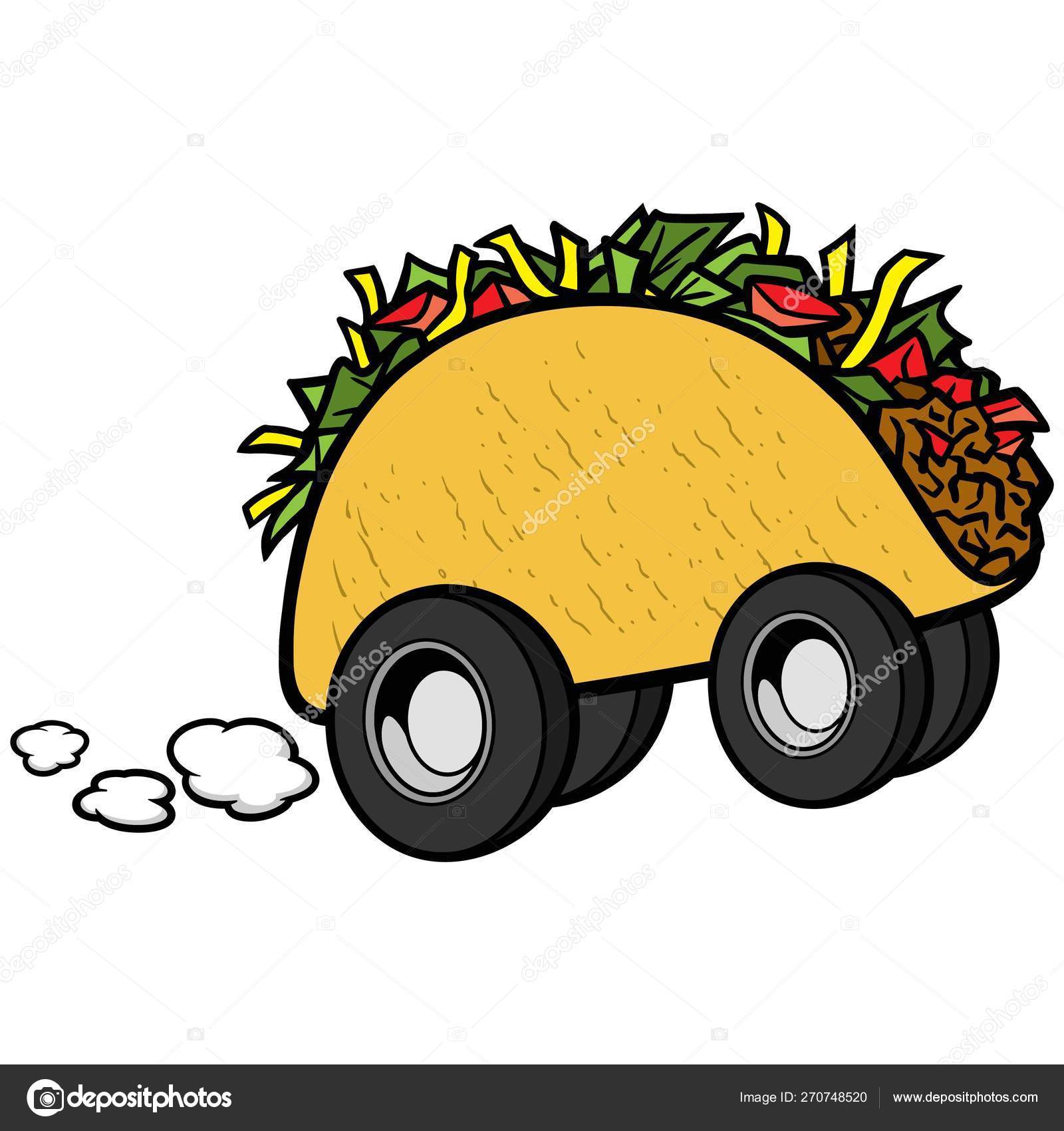 Taco Wheels Cartoon Illustration Taco Wheels Stock Vector Image by  ©larryrains #270748520