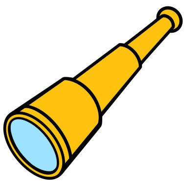 Korsan Teleskobu - Korsan Teleskobu'nun karikatür illüstrasyonu.