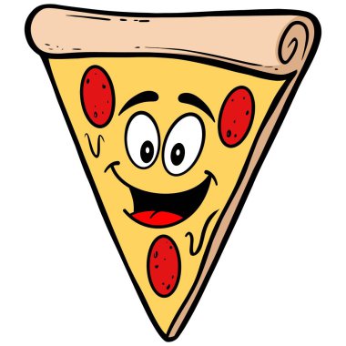 Pizza Maskotu - Pizza Maskotu bir karikatür illüstrasyon.
