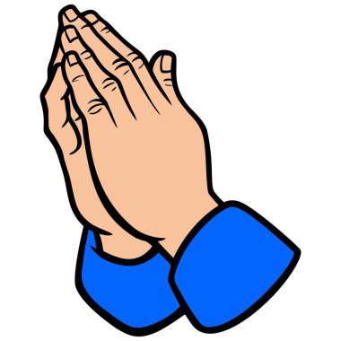 Praying Hands - Praying Hands bir çift bir karikatür illüstrasyon.