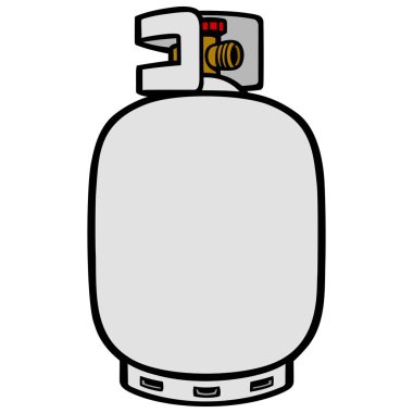 Propan Tank - Propan Tank bir karikatür illüstrasyon.