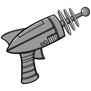 Ray Gun İllüstrasyon - Ray Gun bir karikatür illüstrasyon.