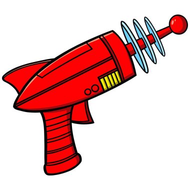 Ray Gun - Ray Gun bir karikatür illüstrasyon.