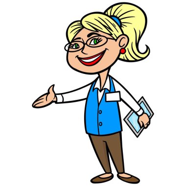 Emlakçı - Bir Emlakçı bir karikatür illüstrasyon.