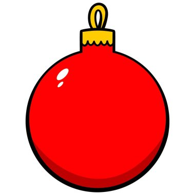 Kırmızı Noel Süsü - Kırmızı Noel Süsü bir karikatür illüstrasyon.