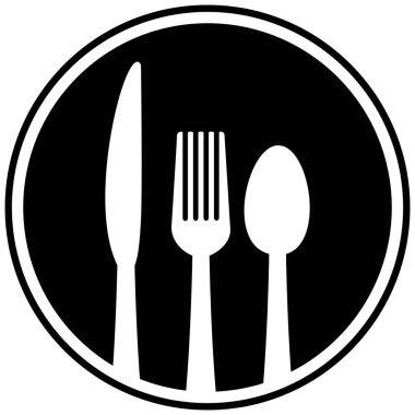 Restaurant Icon - Restoran Simgesi bir karikatür illüstrasyon.