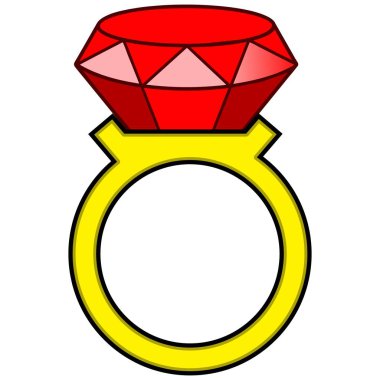 Yüzük - Bir Yüzük bir karikatür illüstrasyon.