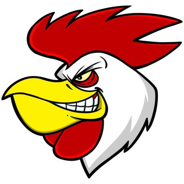 Horoz Maskot Başkanı - Bir Horoz Maskot Başkanı bir karikatür illüstrasyon.