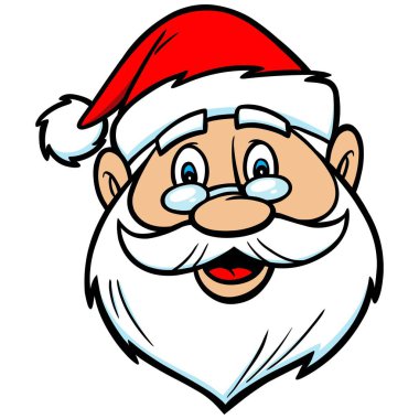Santa Icon - Bir Santa bir karikatür illüstrasyon 