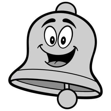 Okul Bell Karikatür İllüstrasyon - Bir Okul Bell Maskot bir karikatür illüstrasyon.