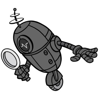 Arama Motoru Bot İllüstrasyon - Bir Arama Motoru Bot bir karikatür illüstrasyon.