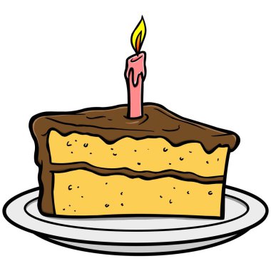 Kek Dilim - Kek Bir Dilim bir karikatür illüstrasyon.