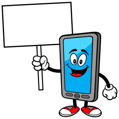 Smartphone Maskotu - Akıllı Telefon Maskotu bir karikatür illüstrasyon.