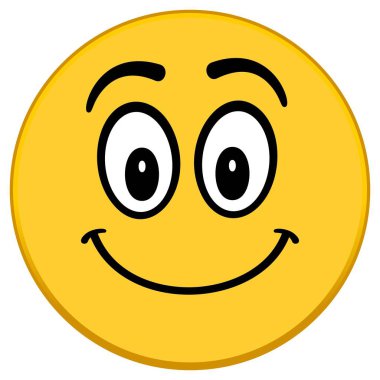 Smiley İfadesi - Bir Smiley İfade bir karikatür illüstrasyon.
