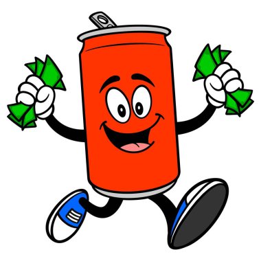 Soda Can Maskot - Bir Soda Can Maskot bir karikatür illüstrasyon.