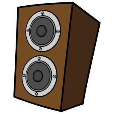 Hoparlör Kabinesi - Bir Hoparlör Kabine bir karikatür illüstrasyon.