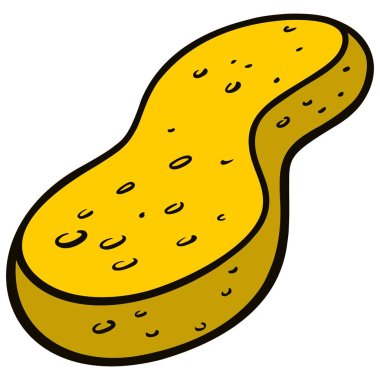 Sünger - bir ev Sünger bir karikatür illüstrasyon.