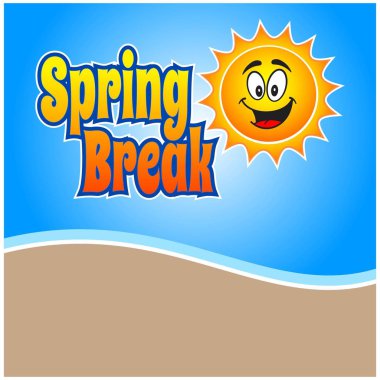 Spring Break arka plan - Spring Break arka plan bir karikatür illüstrasyon.